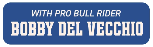 With pro bull rider Bobby Del Vecchio